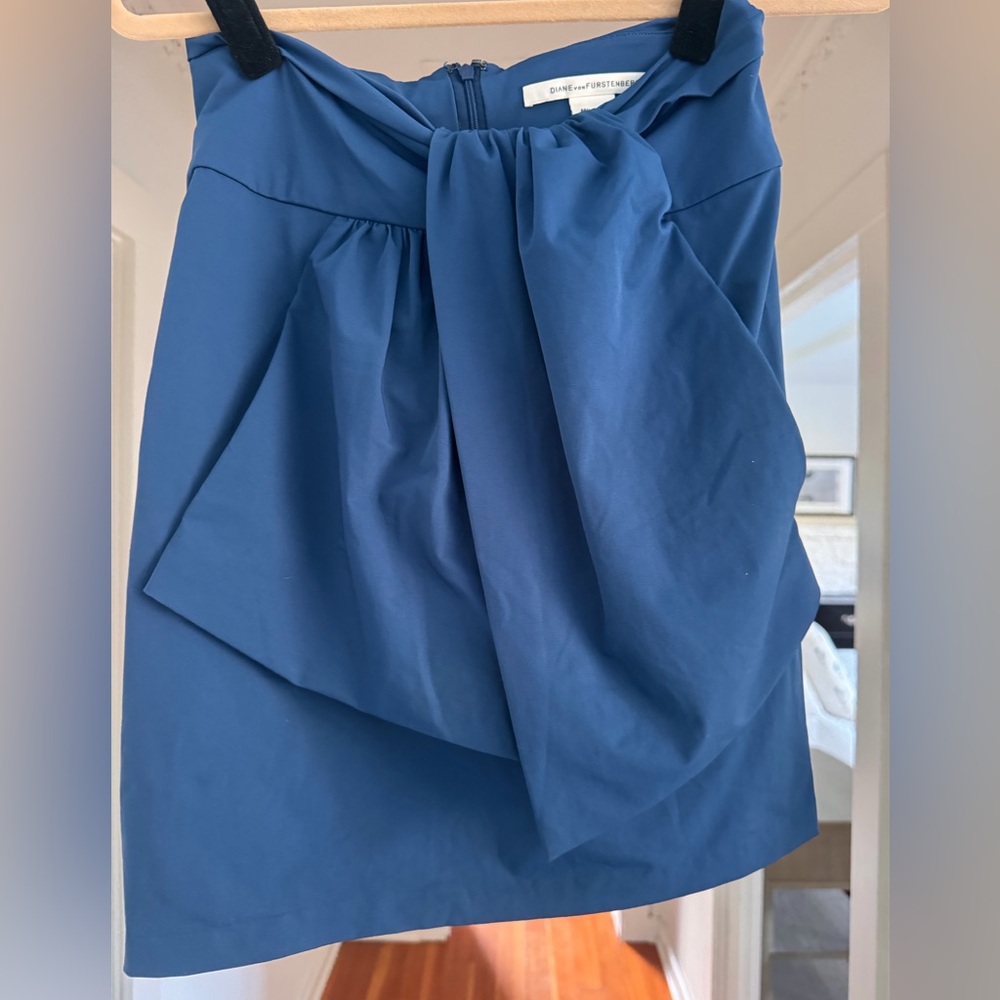 Diane von Furstenberg Blue Bow Mini Skirt
